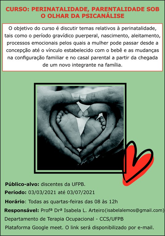 Curso: Perinatalidade e Parentalidade sob o olhar da Psicanálise